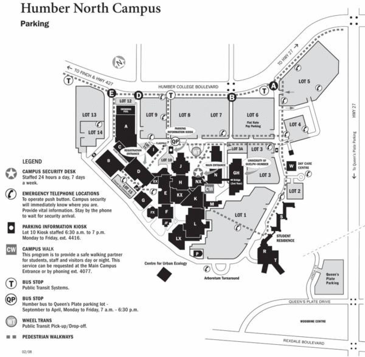 humber college norte-mapa do campus.