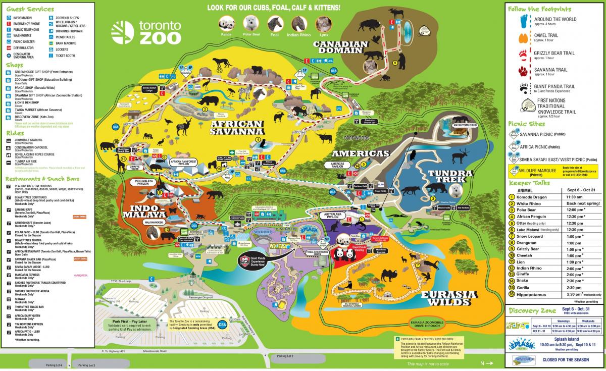 mapa do jardim zoológico de Toronto