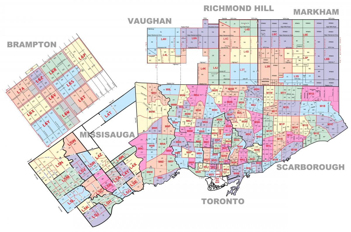 código postal mapa de Toronto