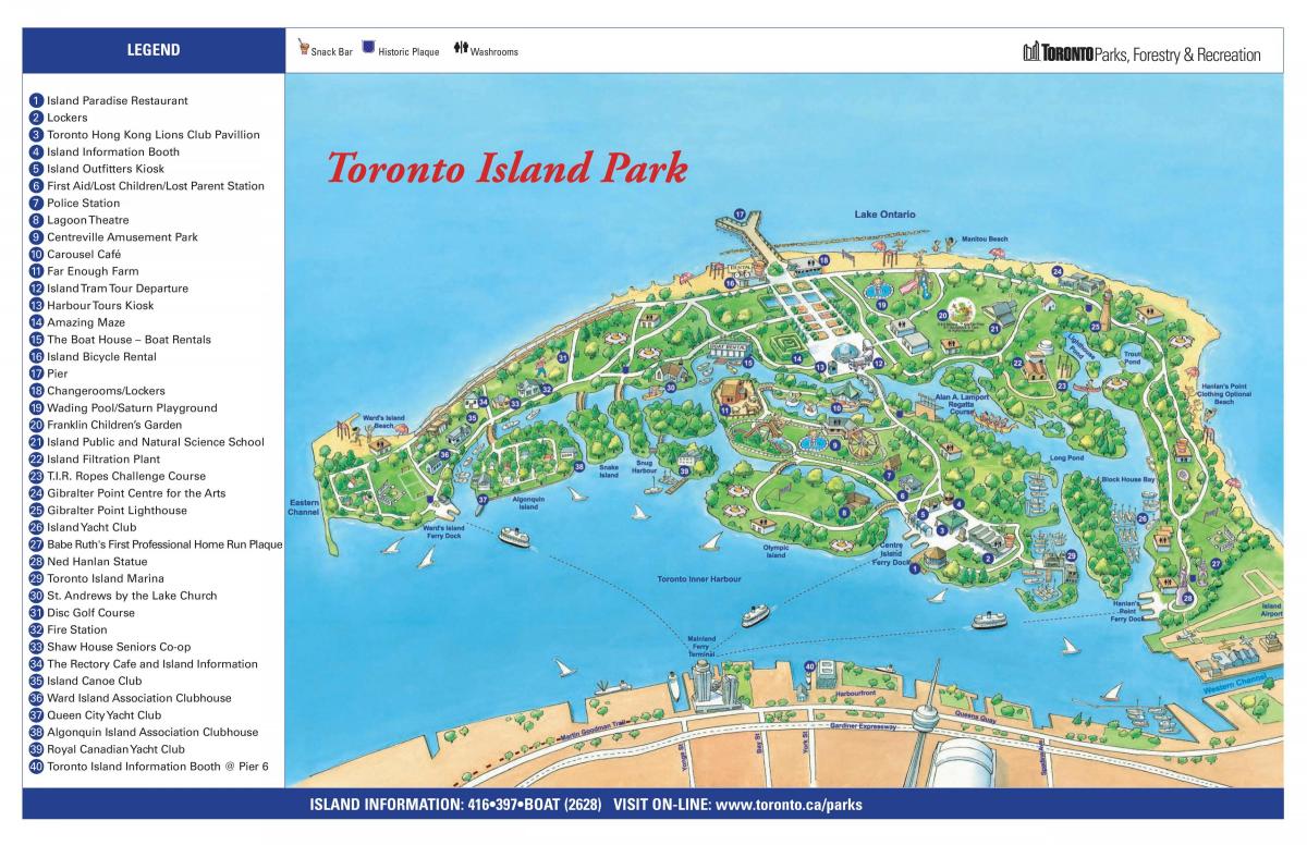 mapa da ilha de Toronto