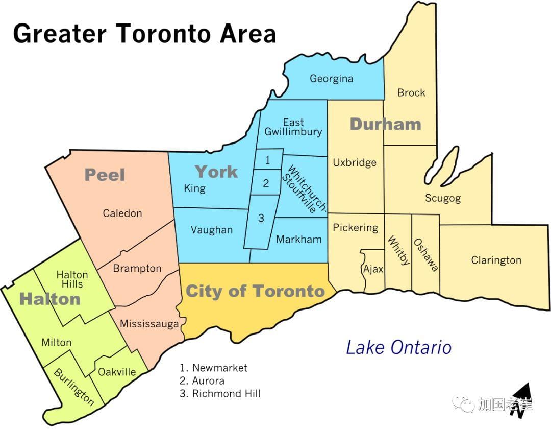 Área de Toronto mapa