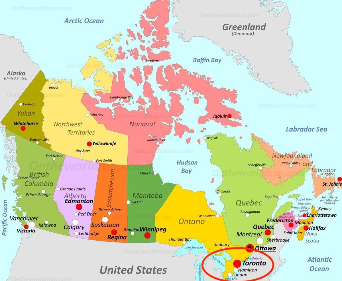 canadá mapa de Toronto