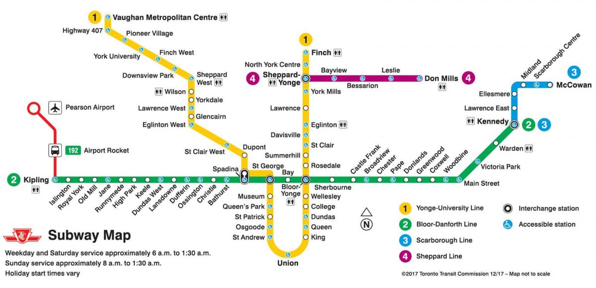 mapa do metrô ttc